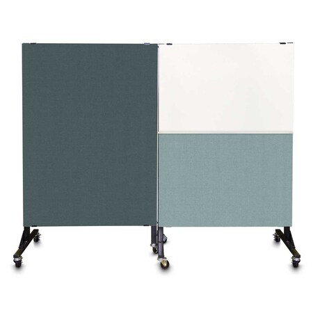 United Visual Products Sliding Door Indoor Enclosed Corkboard, 4 UV9001ACS-WHITE-FORBO